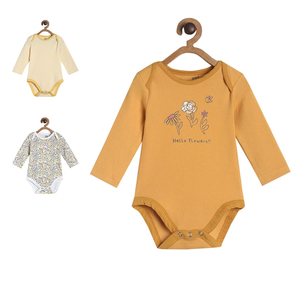 Pack of 3 bodysuit - yellow for New Born