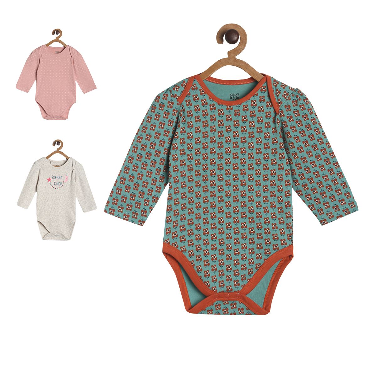 Pack of 3 bodysuit - grey & brown for New Born