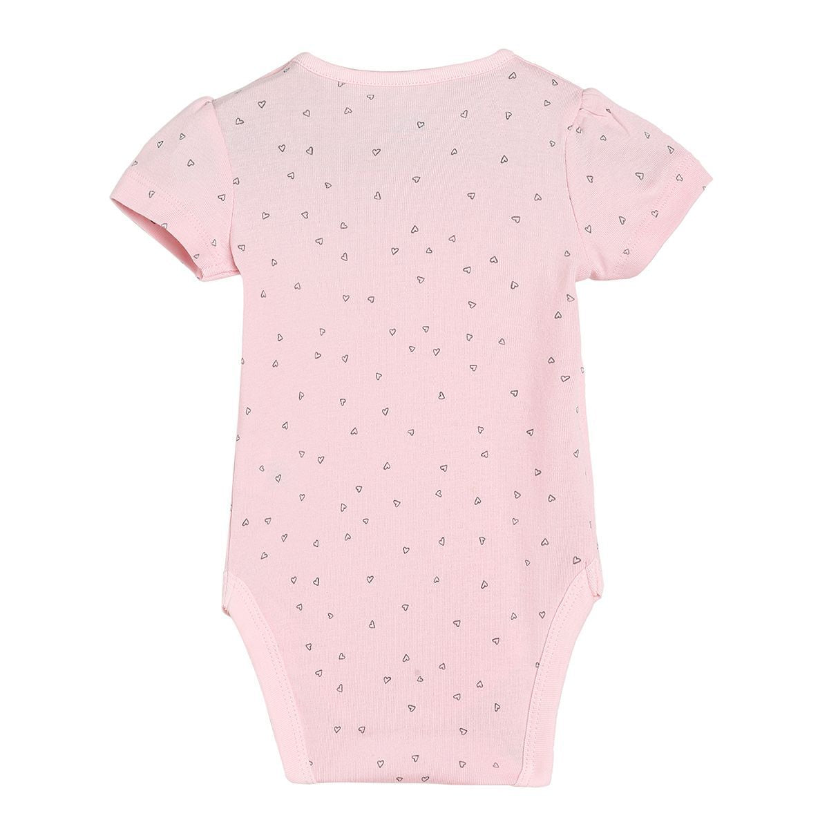 Girls Pink & Grey Printed Bodysuit Pack of 4 Short Sleeve Bodysuits