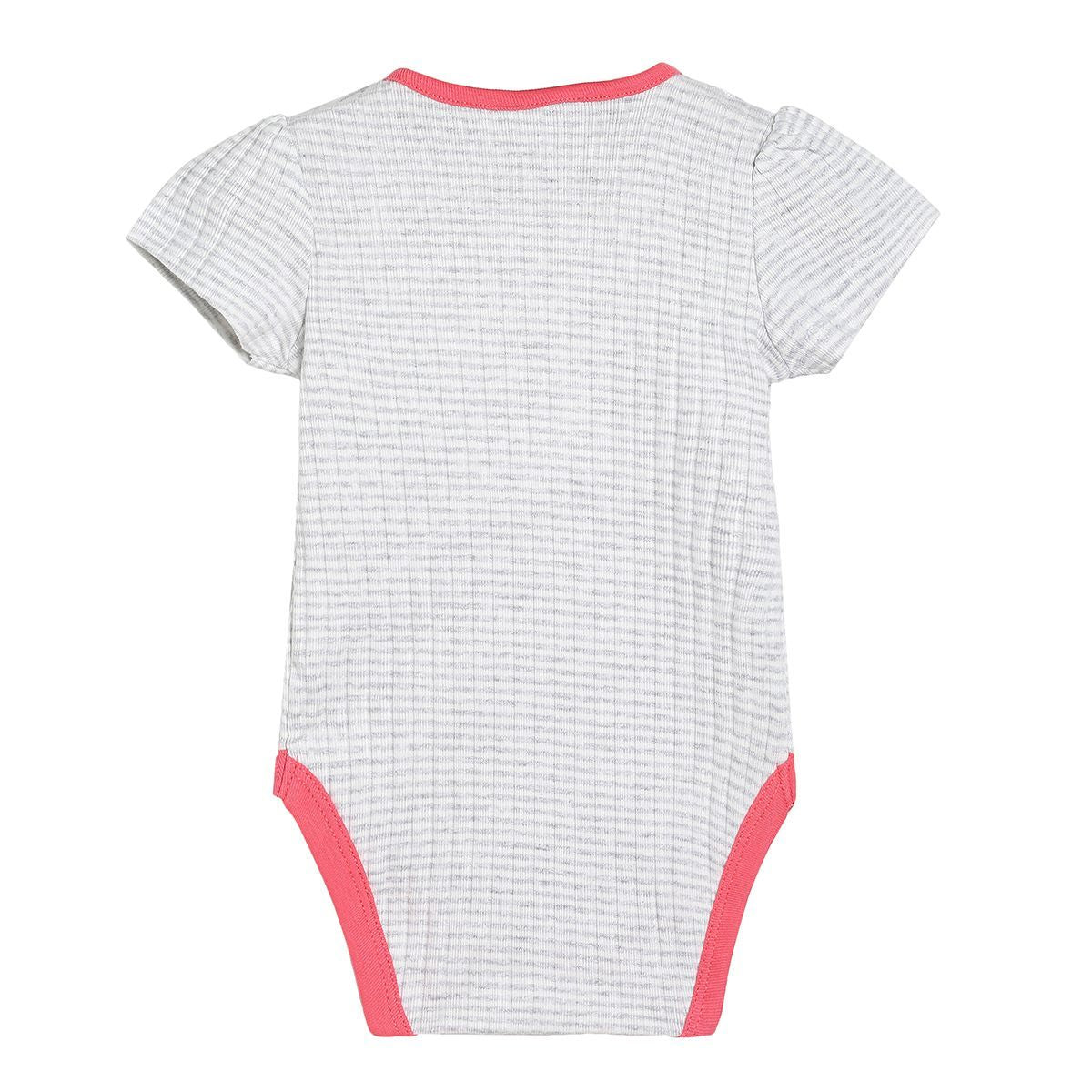 Girls Pink & Grey Printed Bodysuit Pack of 4 Short Sleeve Bodysuits