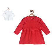 Pack of 2 dress - crimson red for 0-3 Months