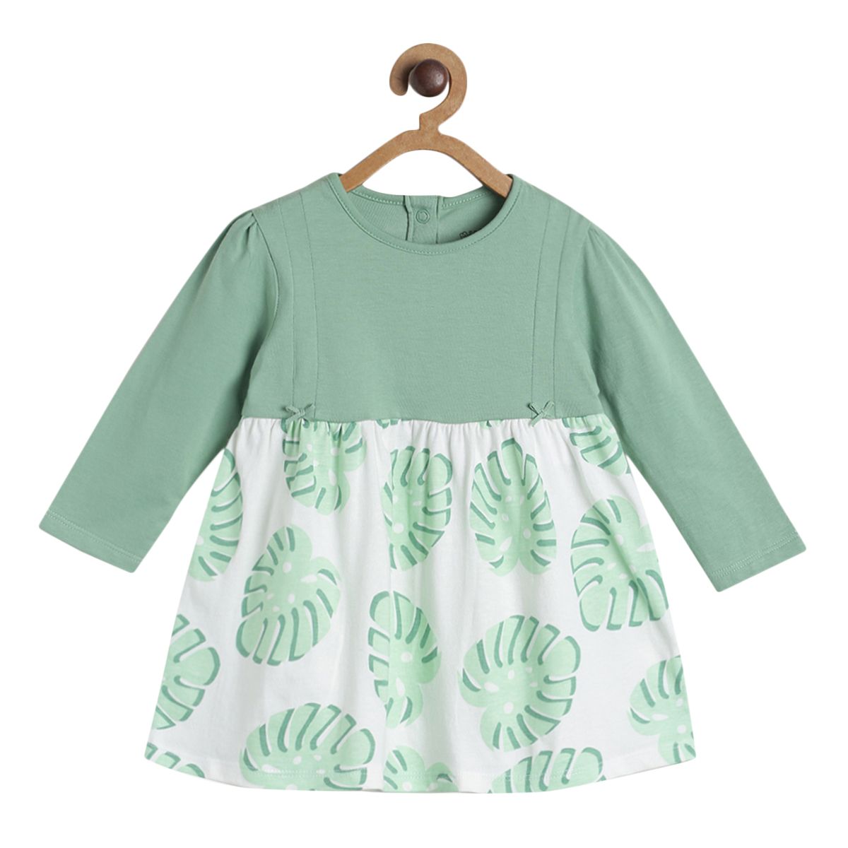 Pack of 2 dress - marshmallow and green for 0-3 Months