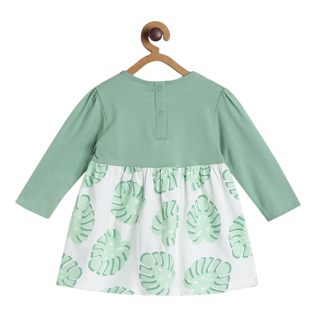 Pack of 2 dress - marshmallow and green for 0-3 Months