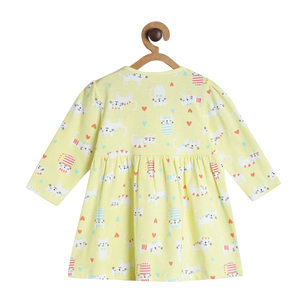 Pack of 2 dress - yellow and green for 0-3 Months