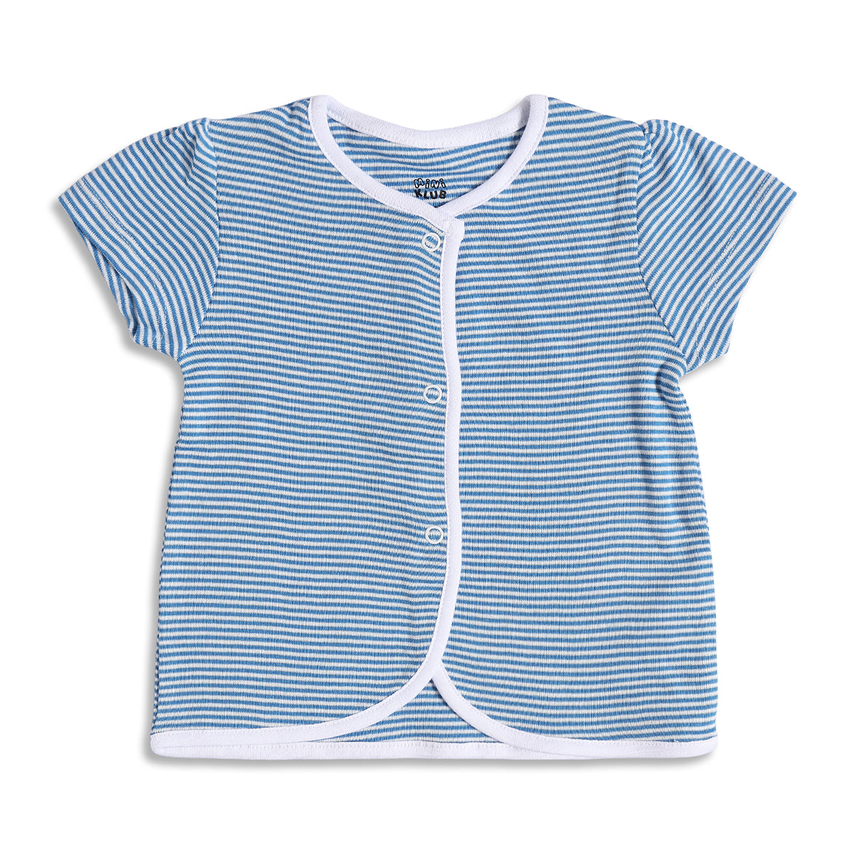 Baby Girls Orange, White and Blue Cotton Front Open T-Shirt Pack of 3 Regular Fit Casual Kids Tops