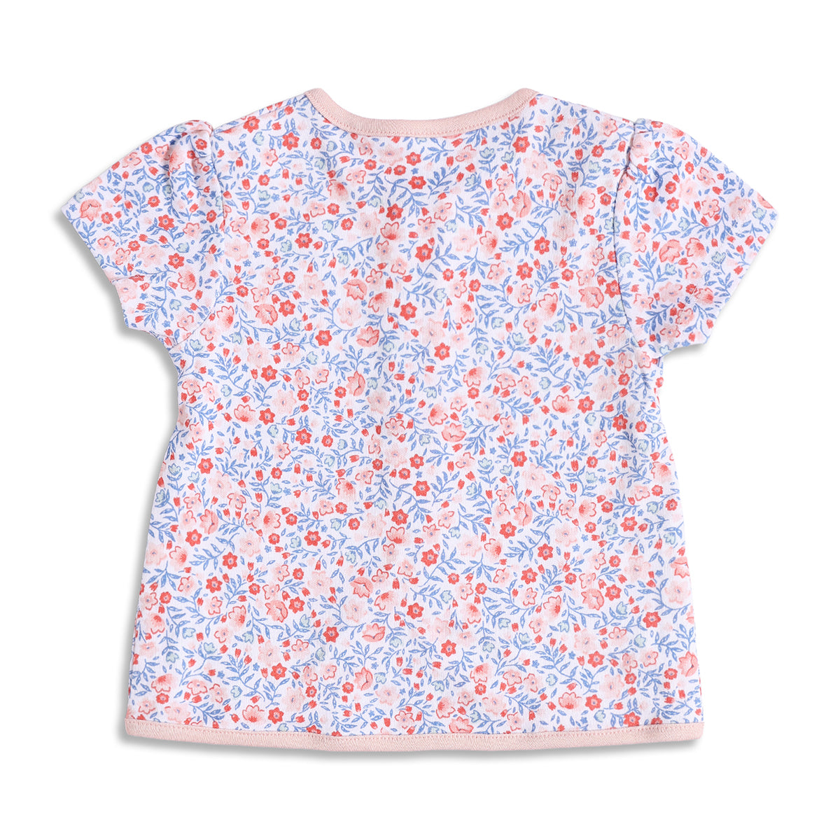 Baby Girls Pink, Blue and White Cotton Front Open T-Shirt Pack of 3 Regular Fit Casual Kids Tops