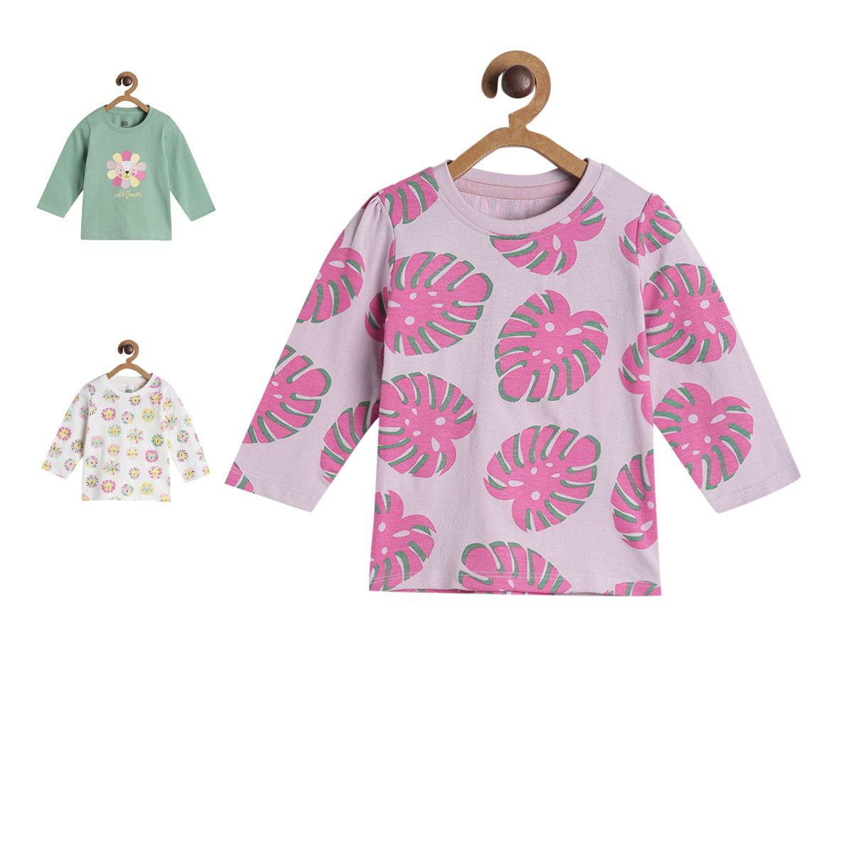 Pack of 3 knit top - light purple & lavender for 0-3 Months