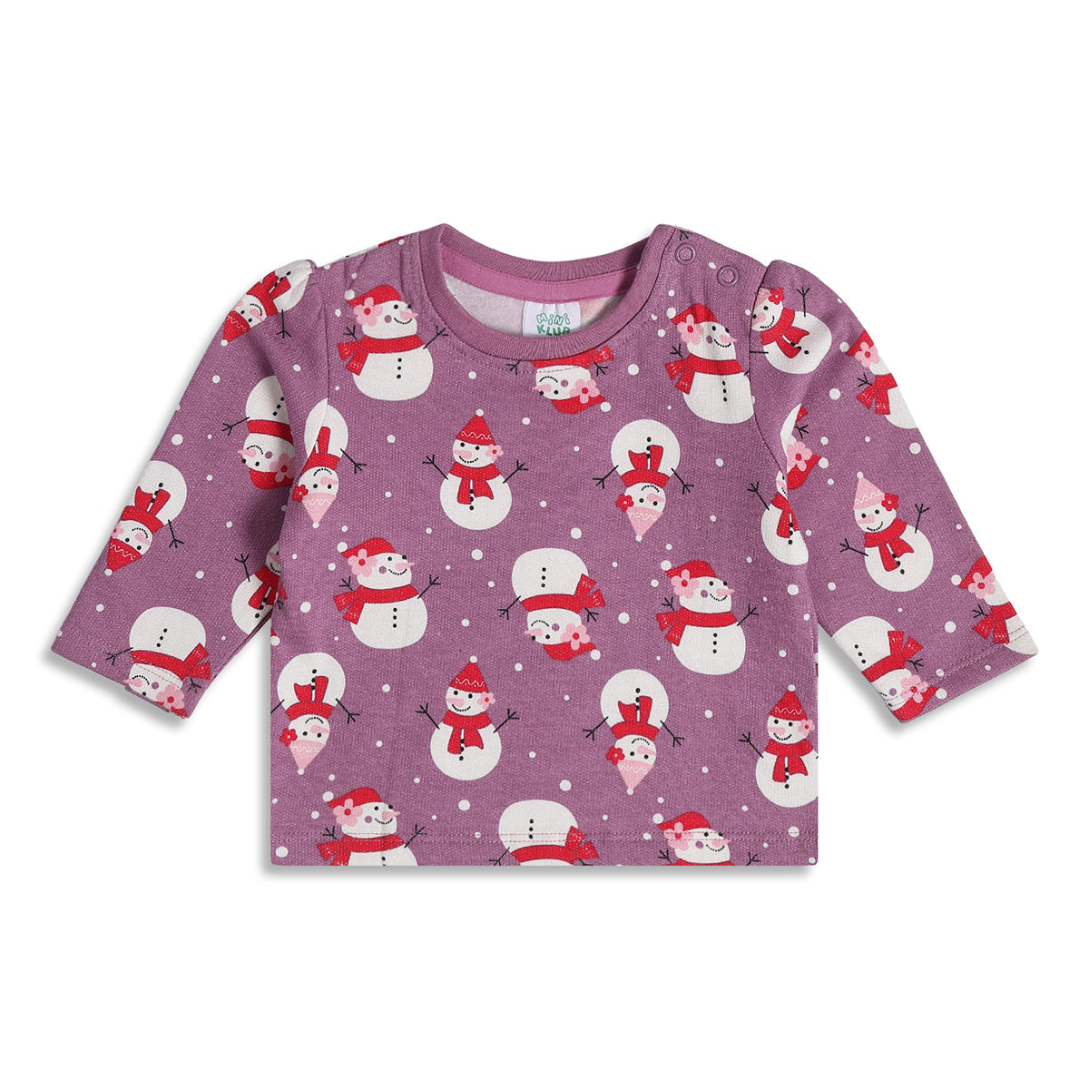 Baby Girls Pink, Purple and Green Cotton Winter Printed T-Shirt Pack of 3 Regular Fit Casual Kids Tops