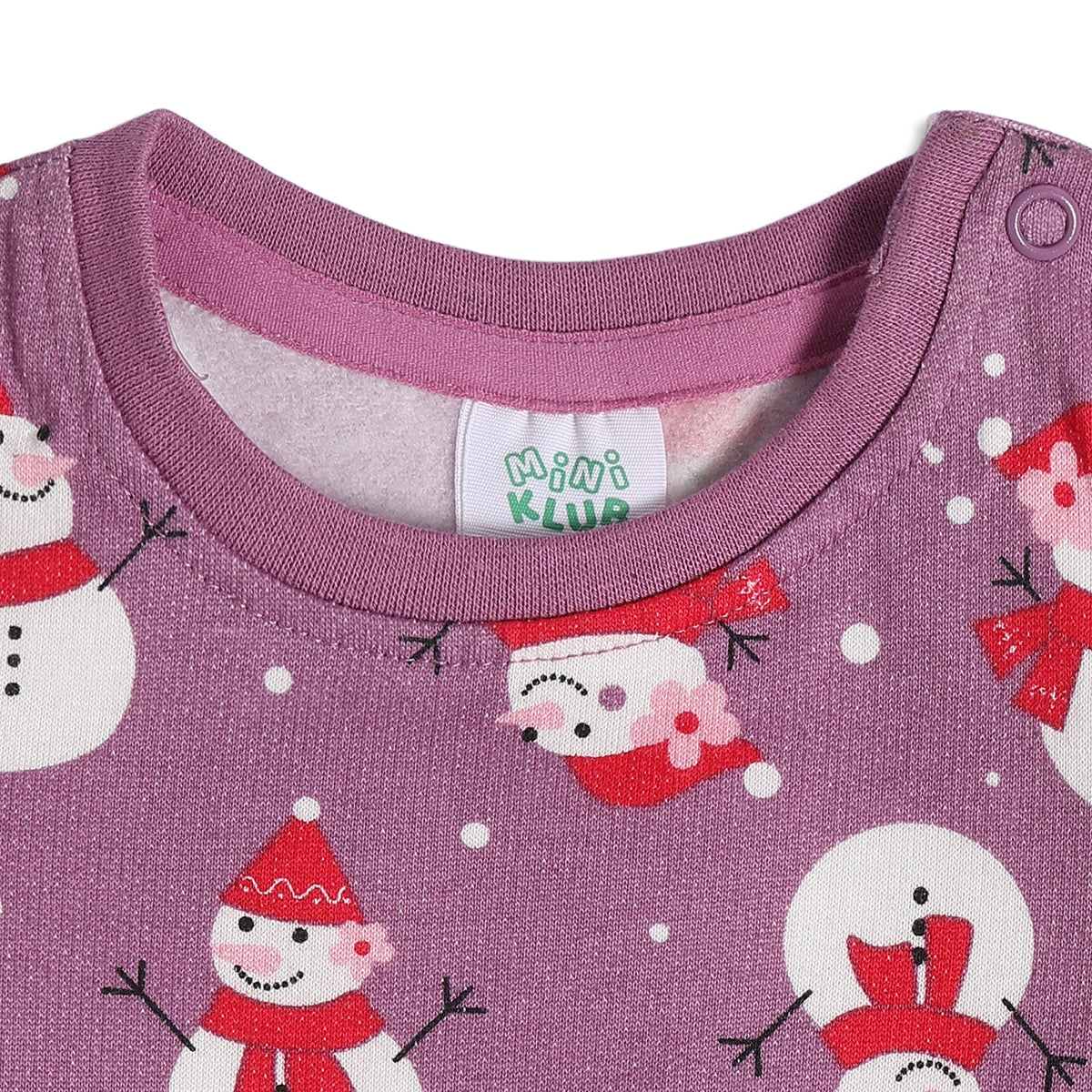 Baby Girls Pink, Purple and Green Cotton Winter Printed T-Shirt Pack of 3 Regular Fit Casual Kids Tops
