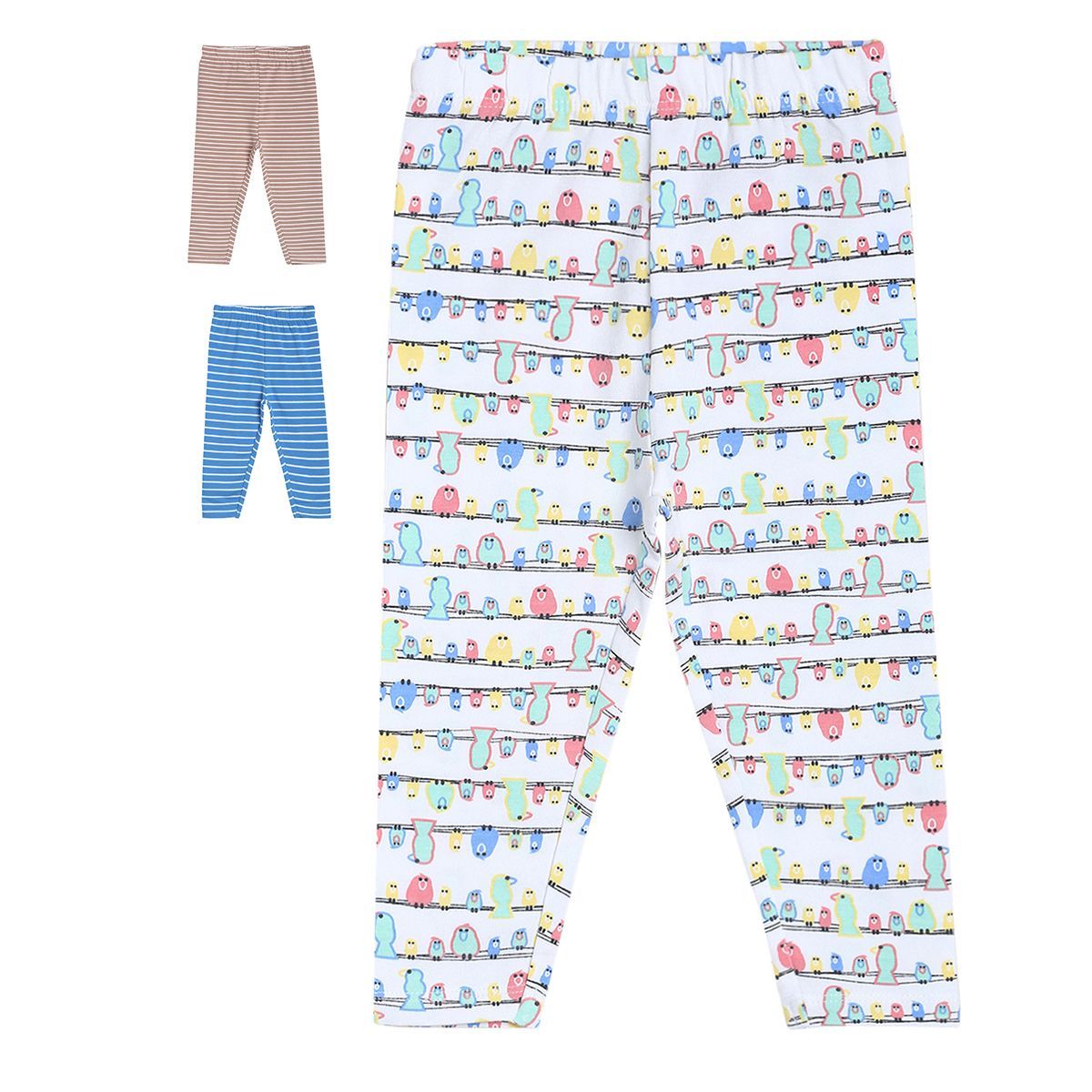 Pack of 3 legging - whitesmoke for 0-3 Months