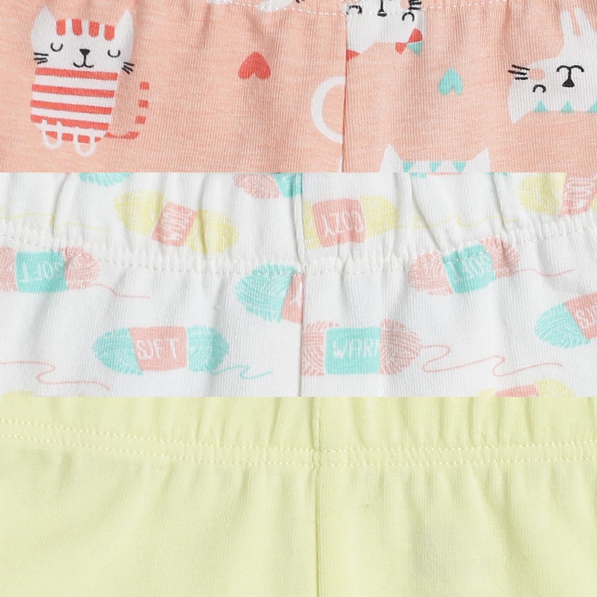 Pack of 3 legging - white & yellow for 0-3 Months