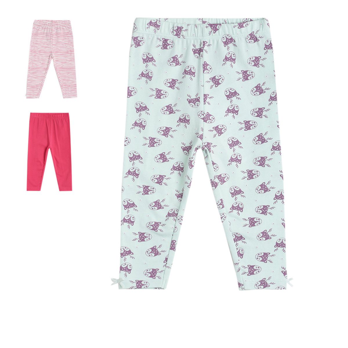Pack of 3 legging - light blue for 0-3 Months