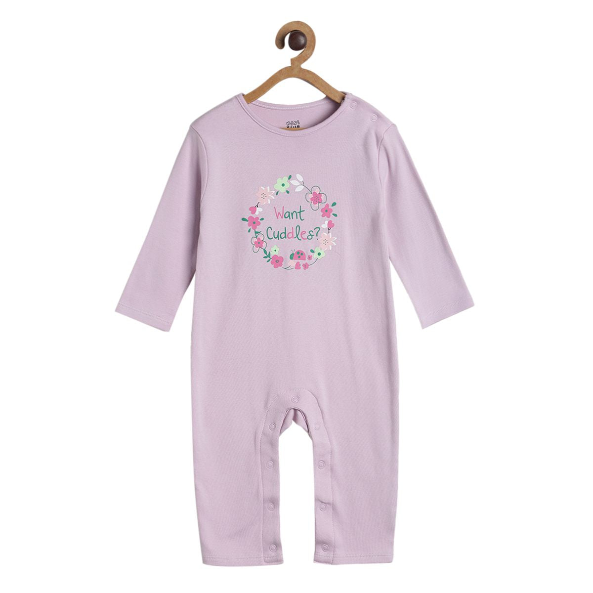 Pack of 2 romper - green and lavendar for New Born