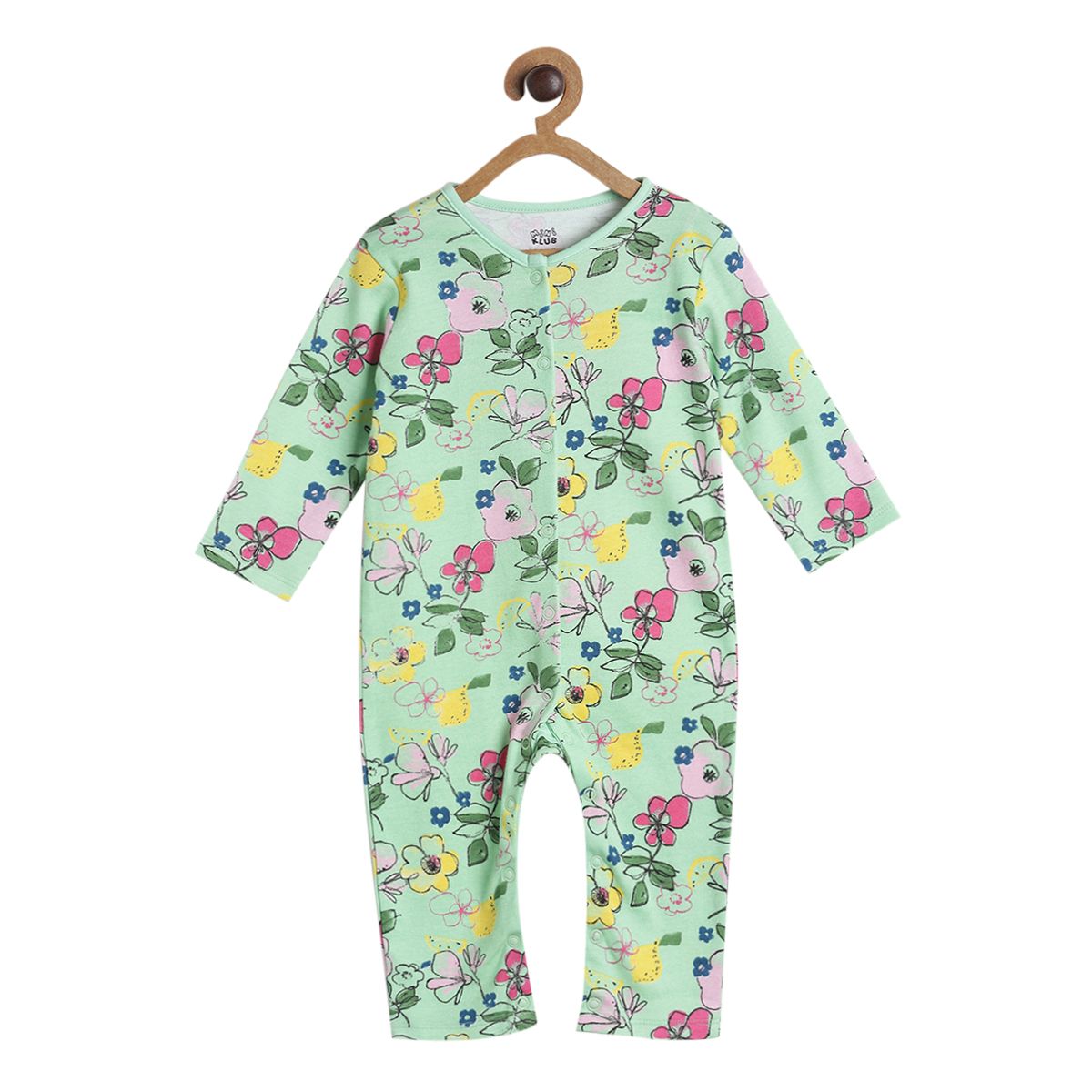 Pack of 2 romper - green and lavendar for New Born
