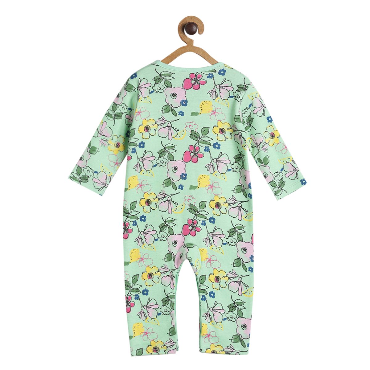 Pack of 2 romper - green and lavendar for New Born