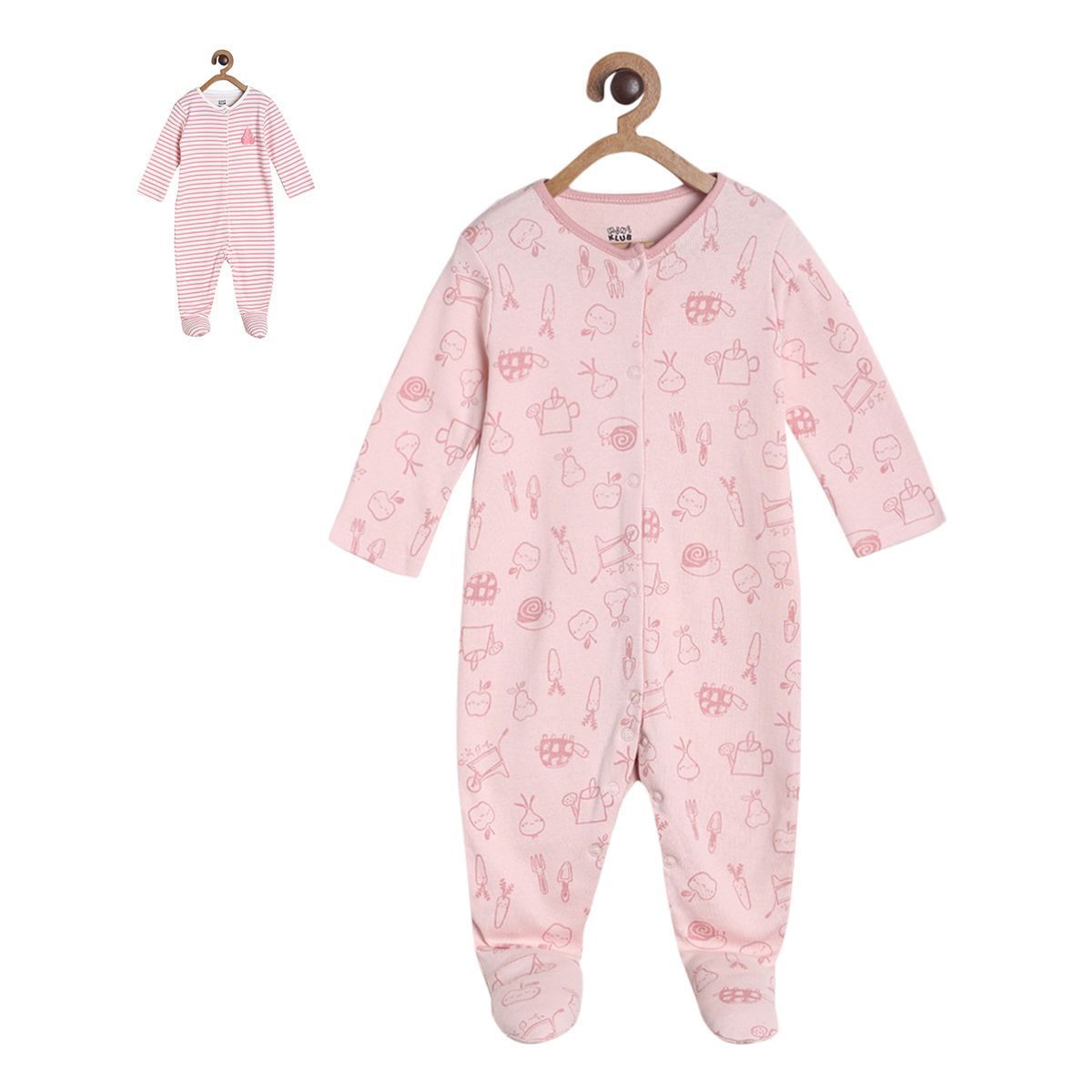 Pack of 2 sleepsuit - lavender for New Born