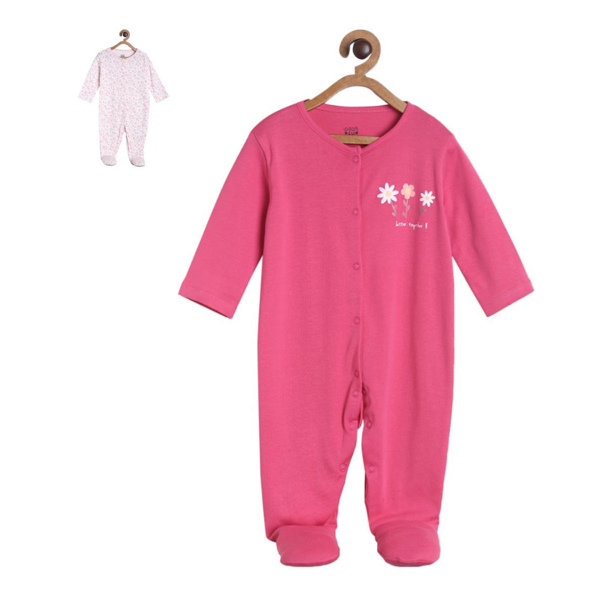 Pack of 2 sleepsuit - dark pink for New Born