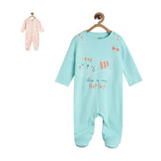 Pack of 2 sleepsuit - green and pink for New Born
