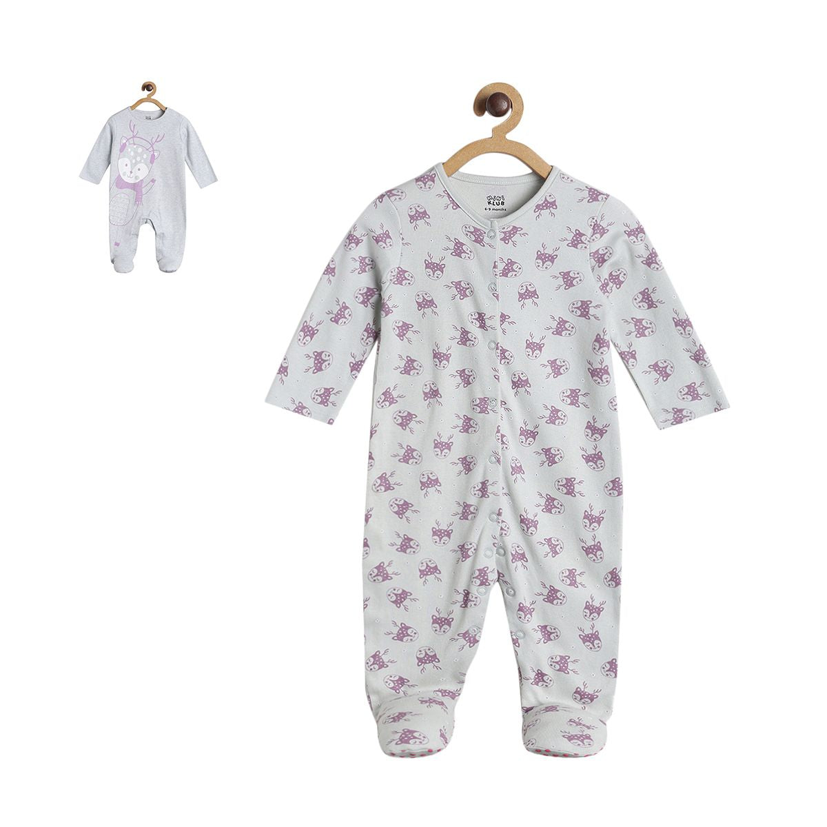 Pack of 2 sleepsuit - red and grey for New Born