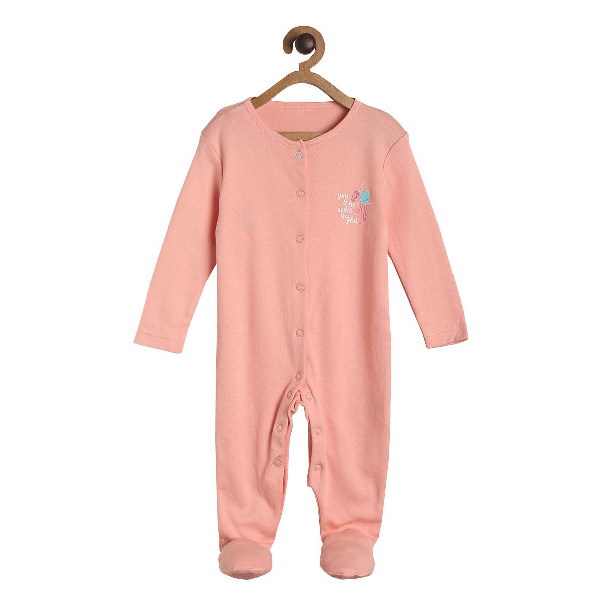 Pack of 2 sleepsuit - aqua and peach for 0-3 Months