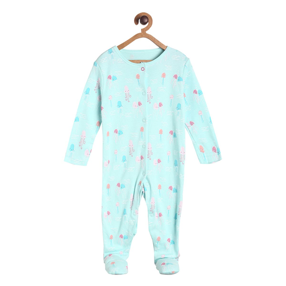 Pack of 2 sleepsuit - aqua and peach for 0-3 Months