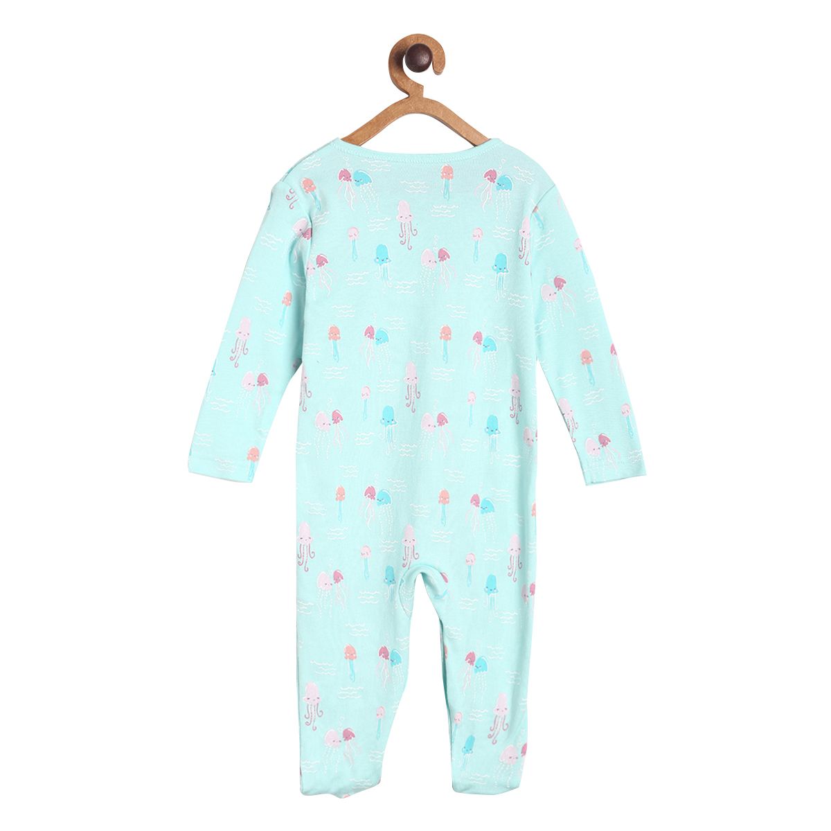 Pack of 2 sleepsuit - aqua and peach for 0-3 Months