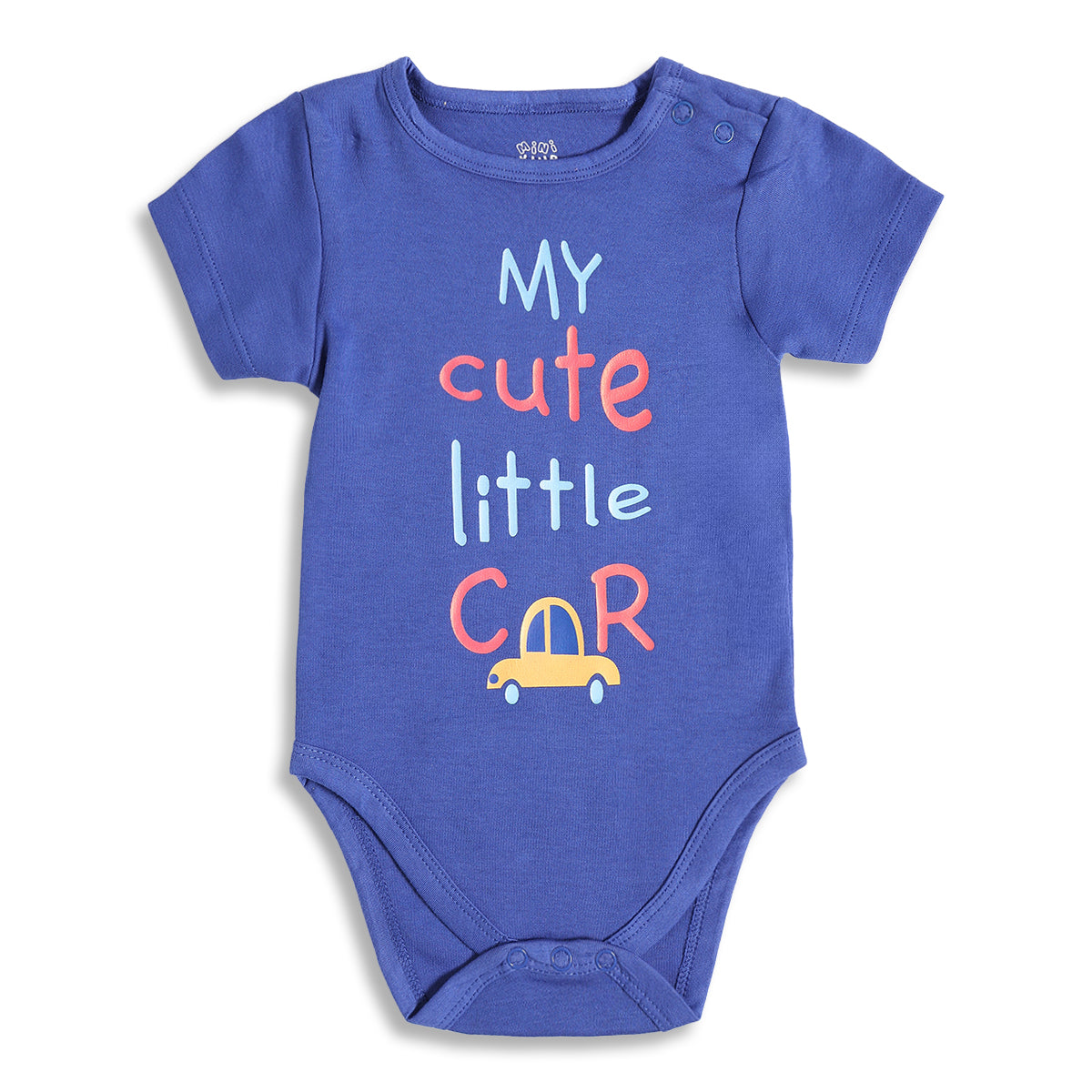 Baby Boys Blue, Yellow and White Cotton Bodysuit Pack of 3 Regular Fit Casual Baby Bodysuits