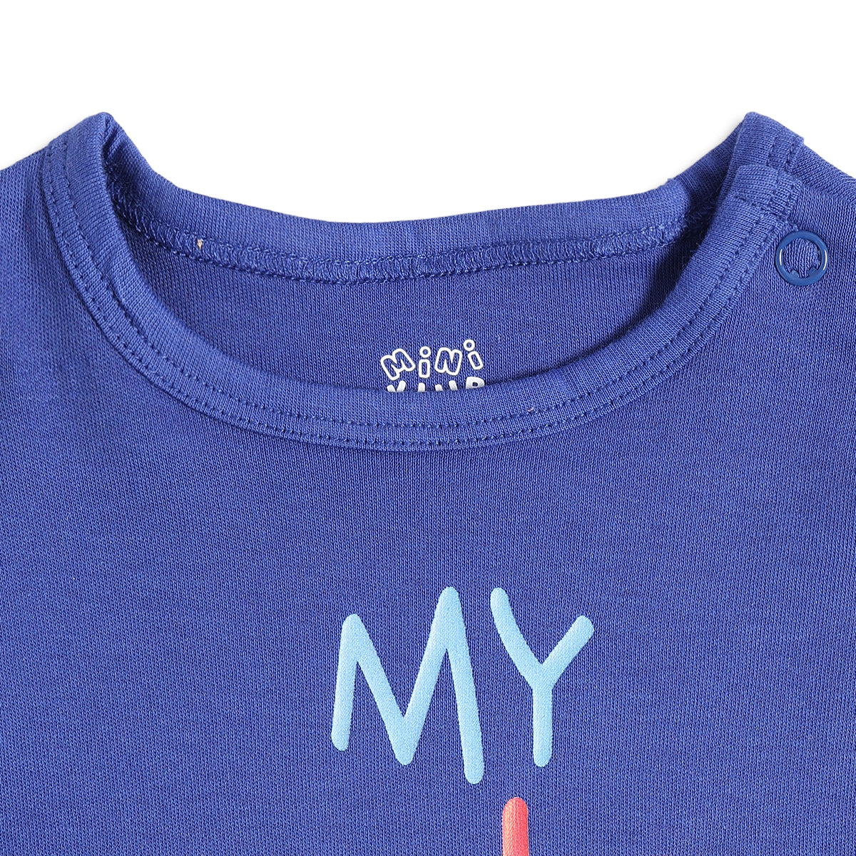 Baby Boys Blue, Yellow and White Cotton Bodysuit Pack of 3 Regular Fit Casual Baby Bodysuits