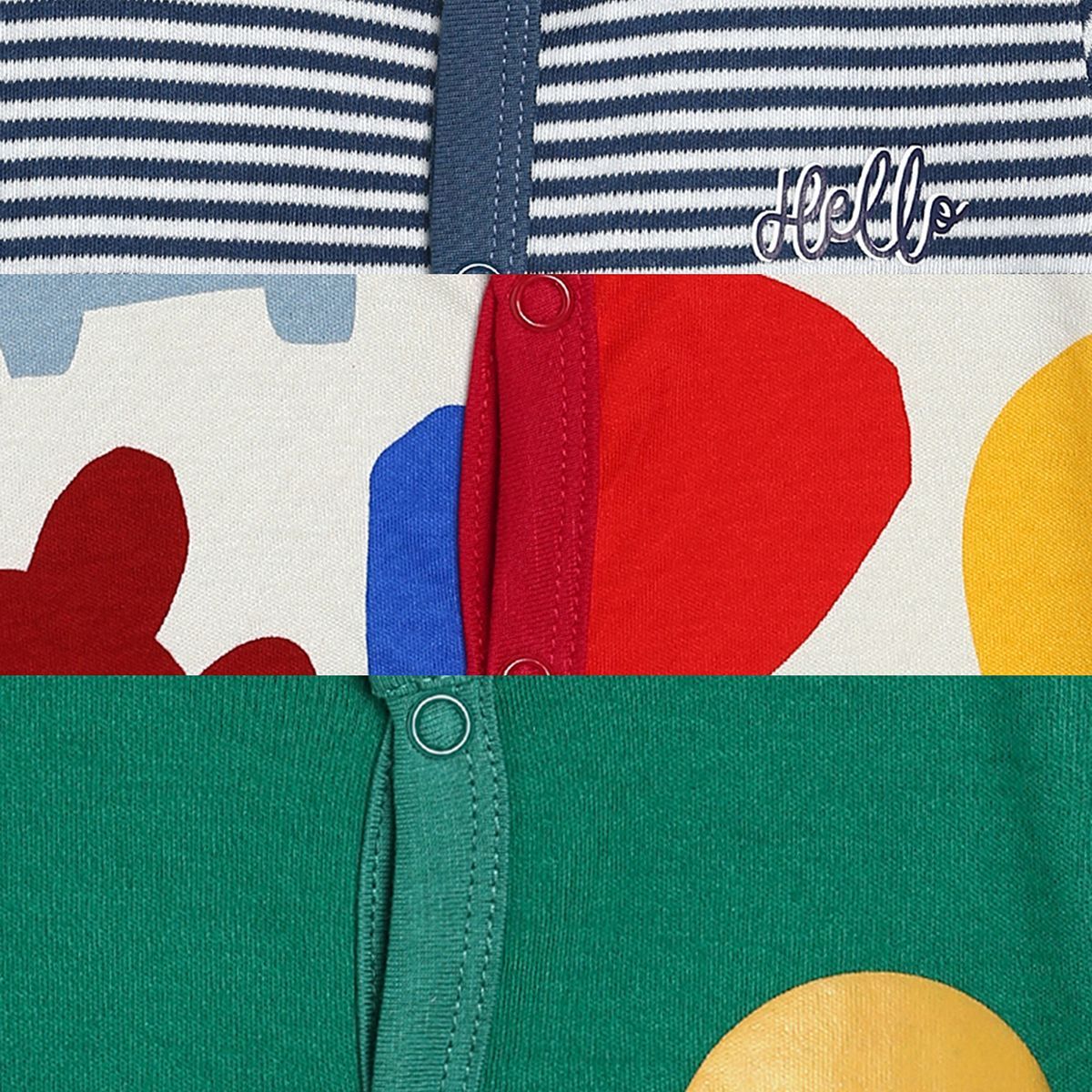 Unisex Printed and Solid Front Open Vests Pack of 3, Multicolour