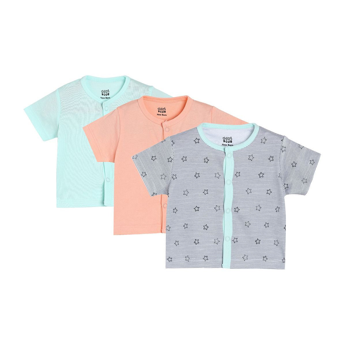 Unisex Printed and Solid Front Open Vests Pack of 3, Multicolour