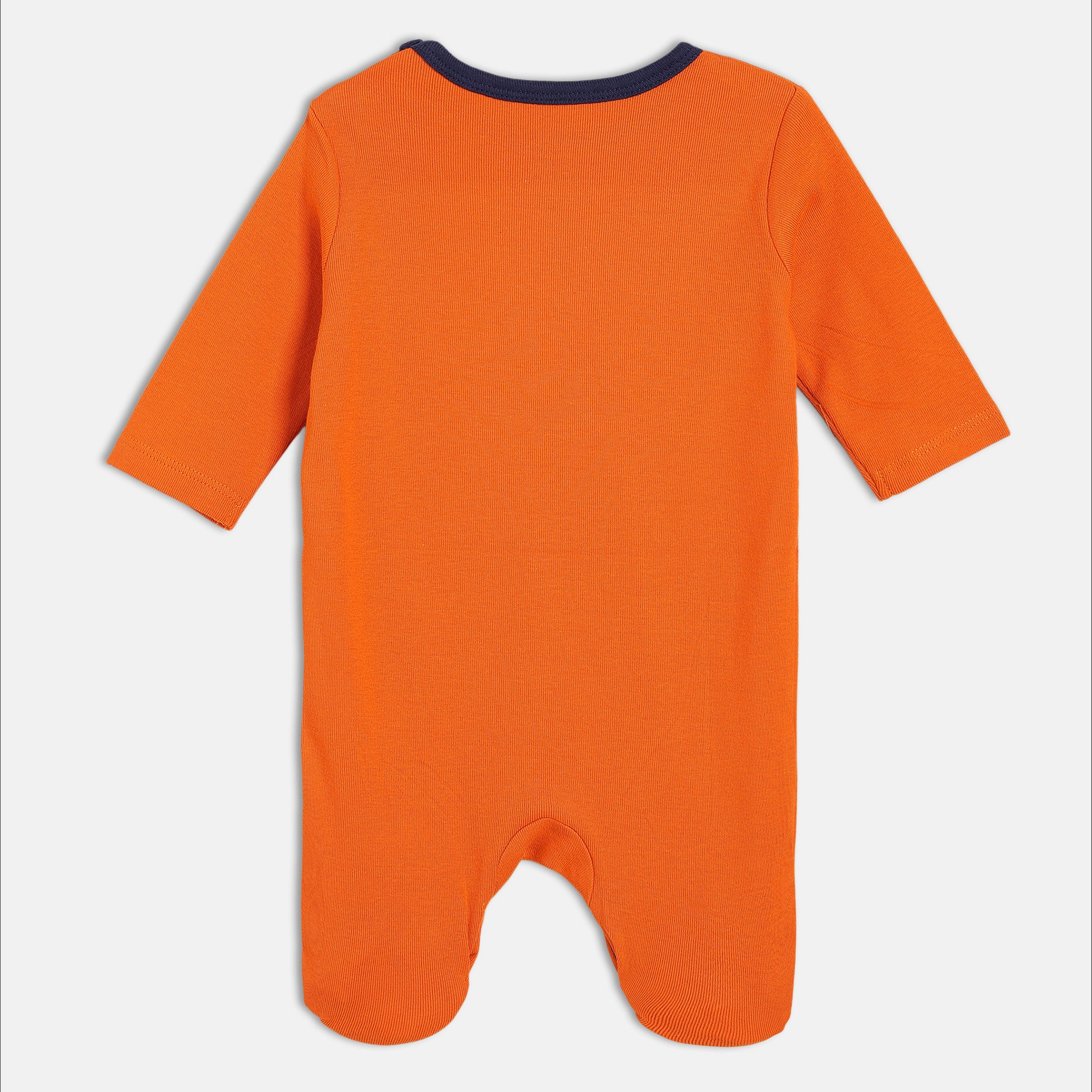 Boys Orange, Blue & White Printed Sleepsuit Pack of 3 Long Sleeve Sleepsuits
