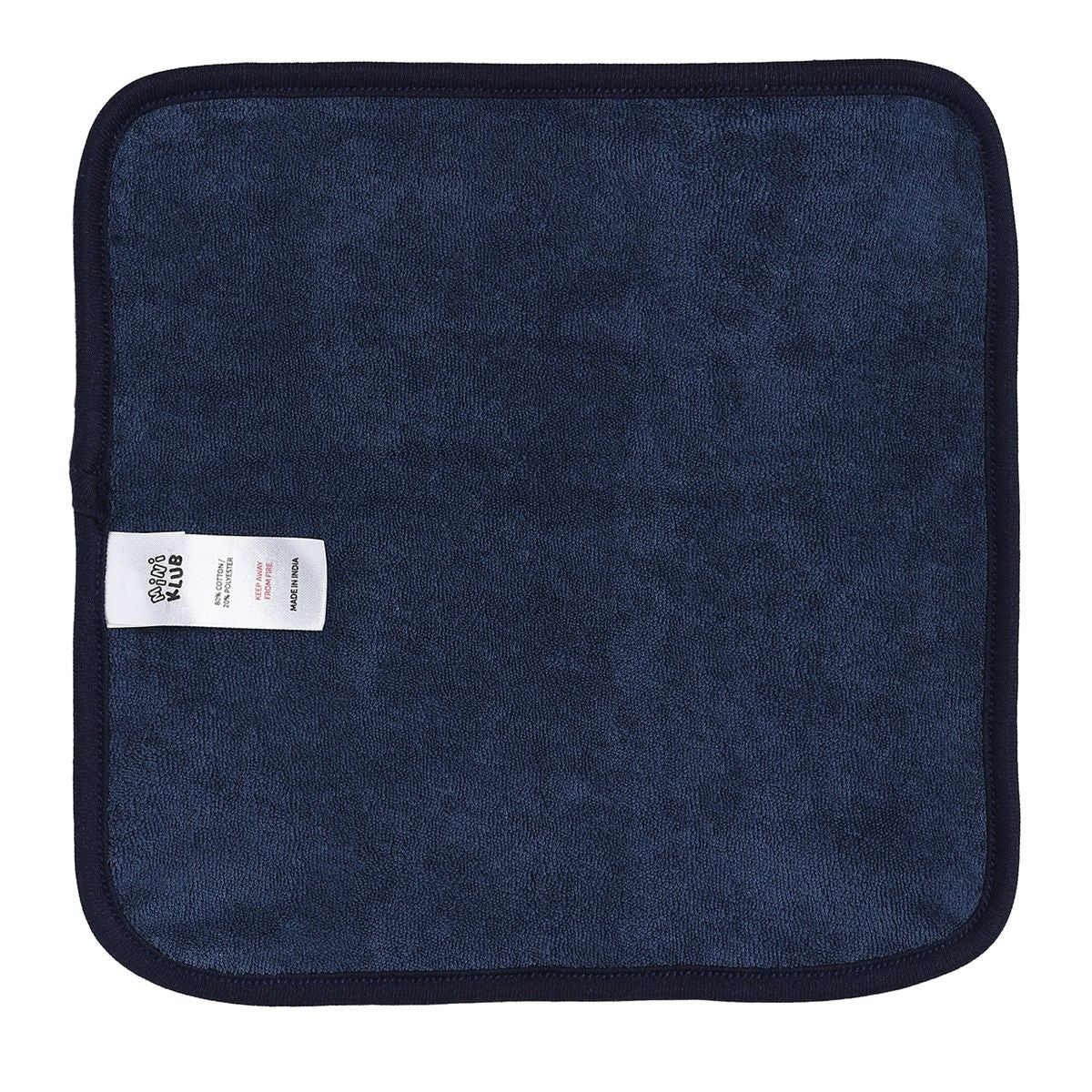 Baby Unisex Red and Navy Cotton Washcloths Pack of 4 Solid and Striped Bath Essentials