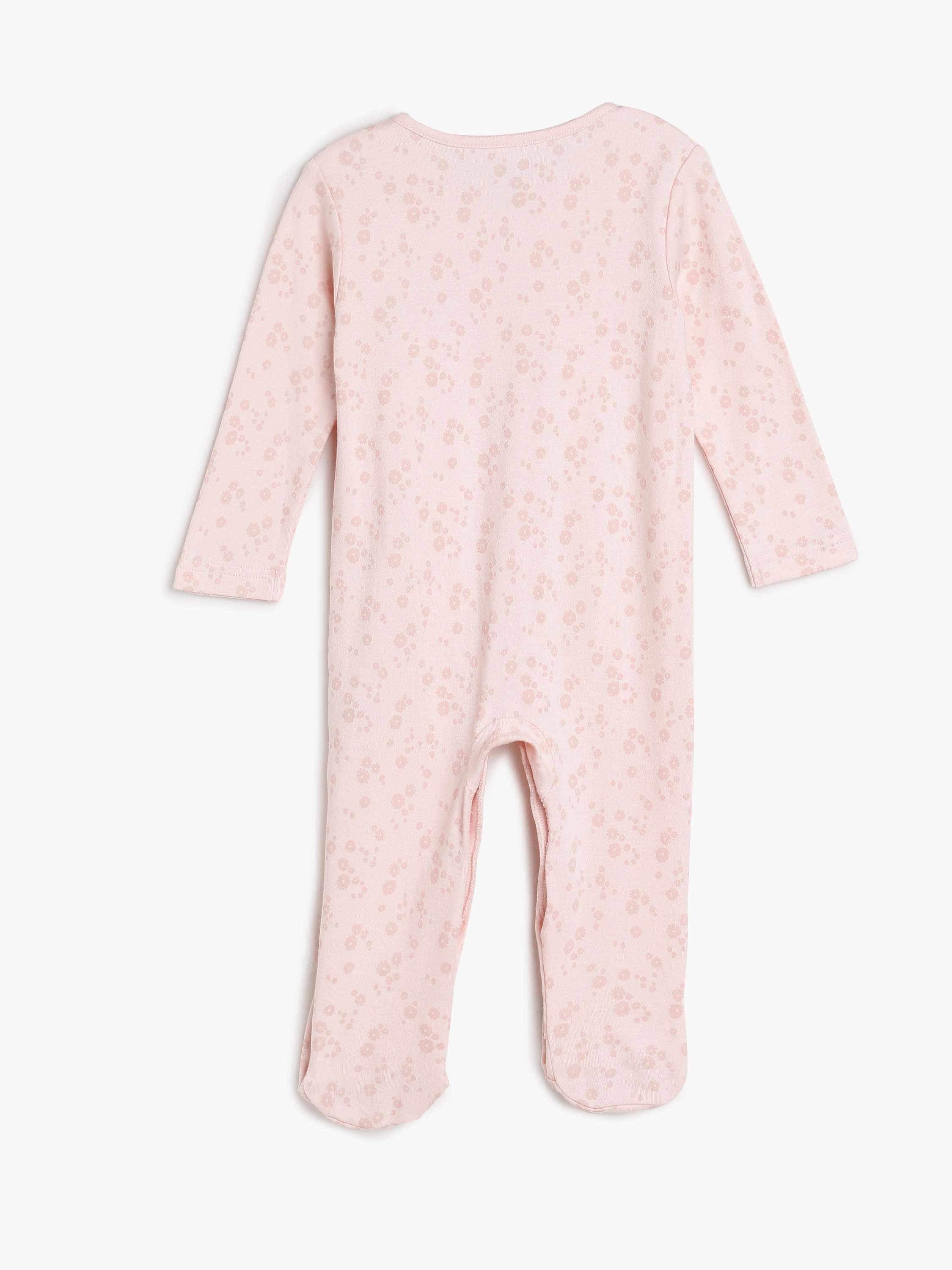 Girls White and Pink Floral Print 4-Piece Newborn Gift Set