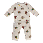 Boys Cream Pack Of 2 T-Shirt And Bottom