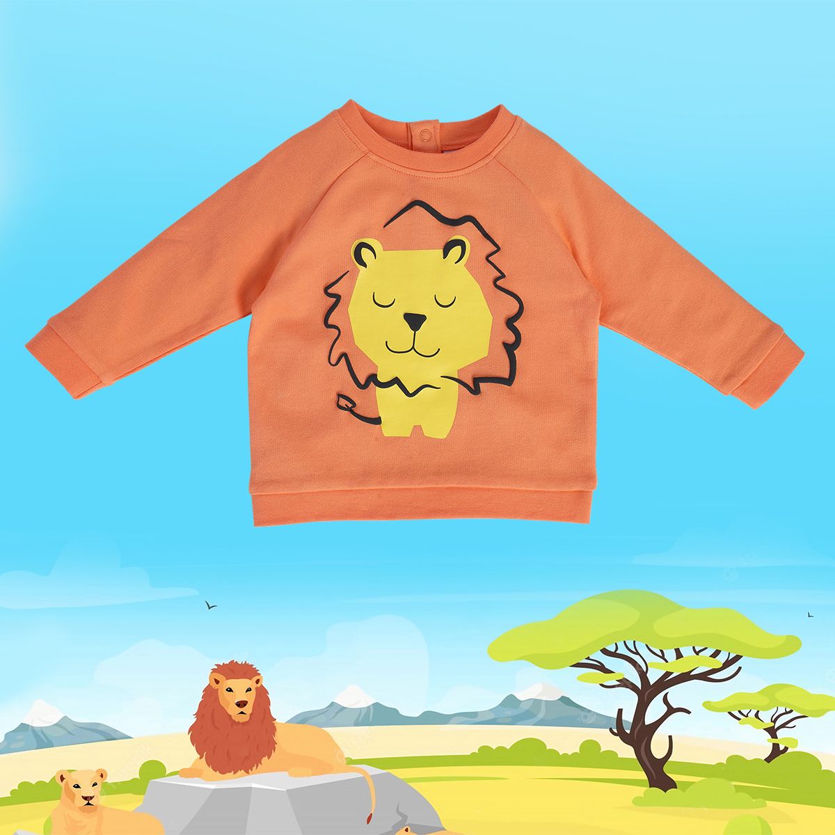 Boys Orange Pack Of 1 Sweat Shirt