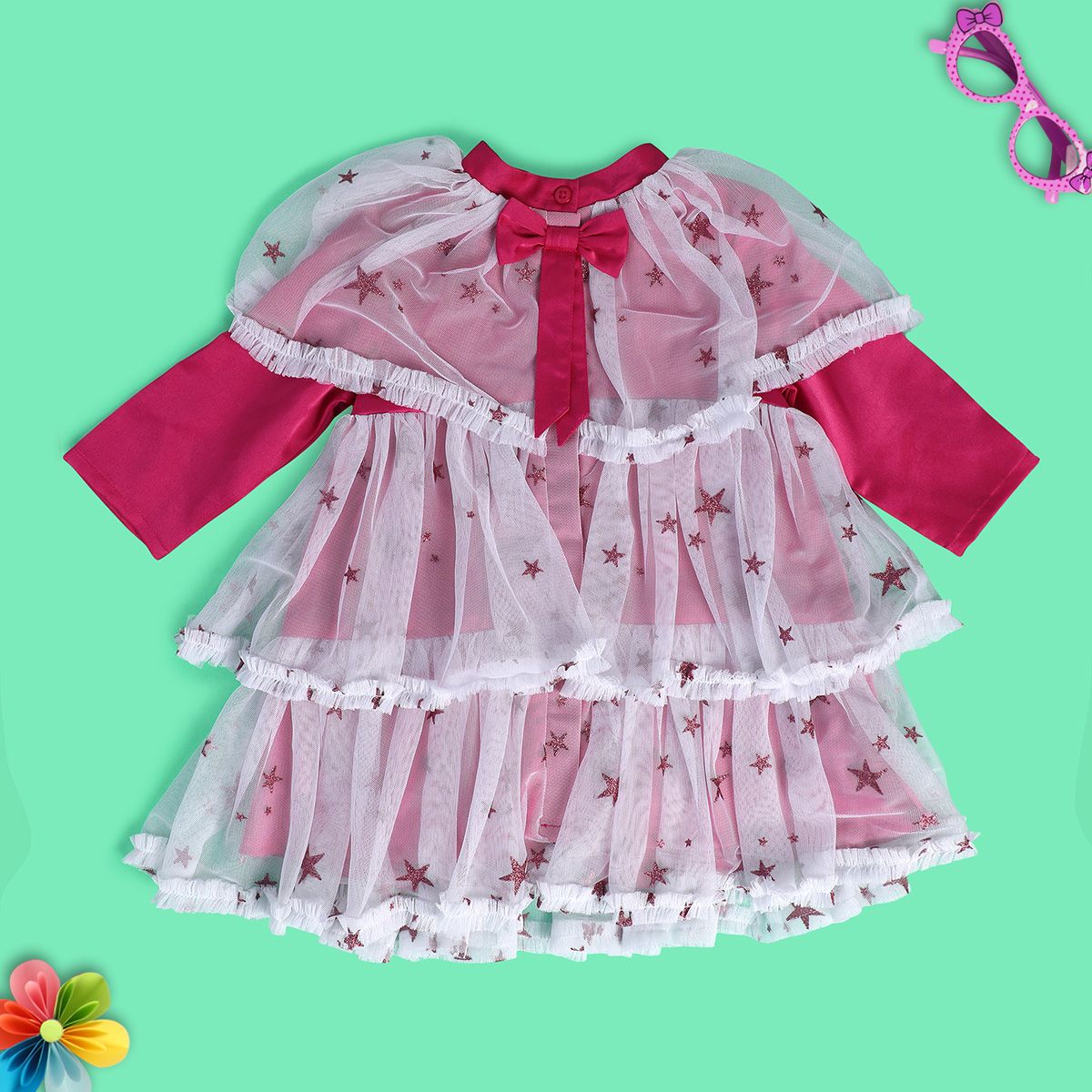 Girls Hot Pink Pack Of 1 Dress