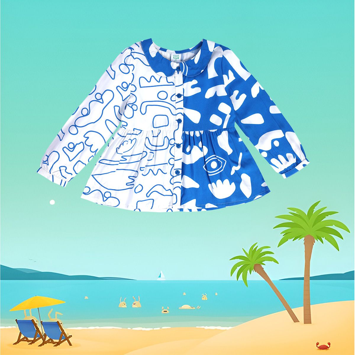 Girls Blue Woven Top