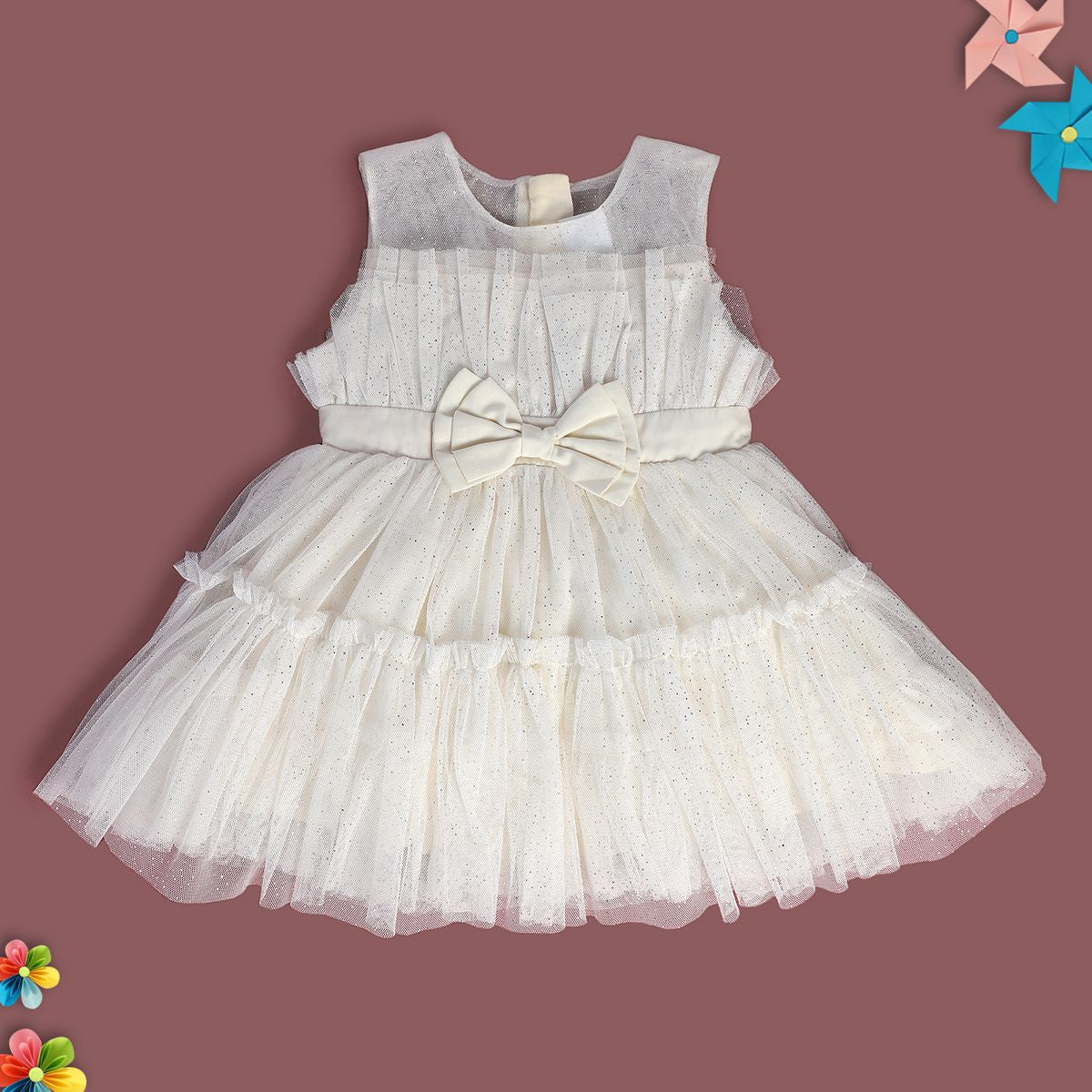Girls White Pack Of 1 Dress