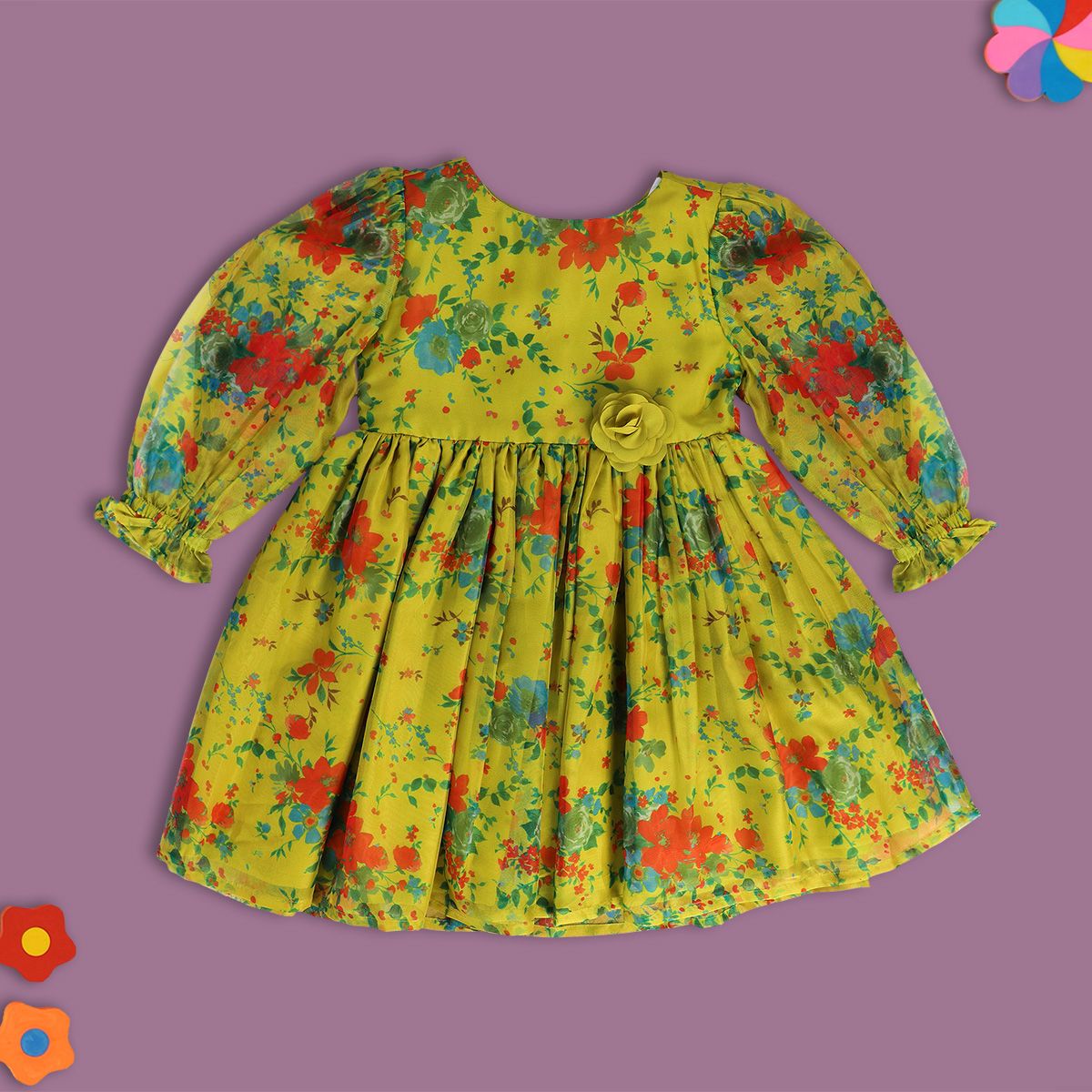 Girls Green Pack Of 1 Dress