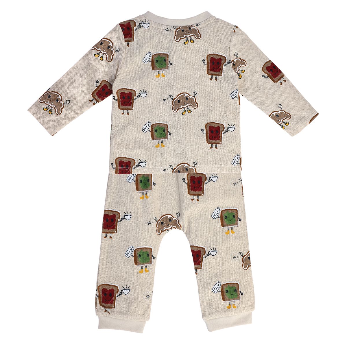 Boys Cream Pack Of 2 T-Shirt And Bottom