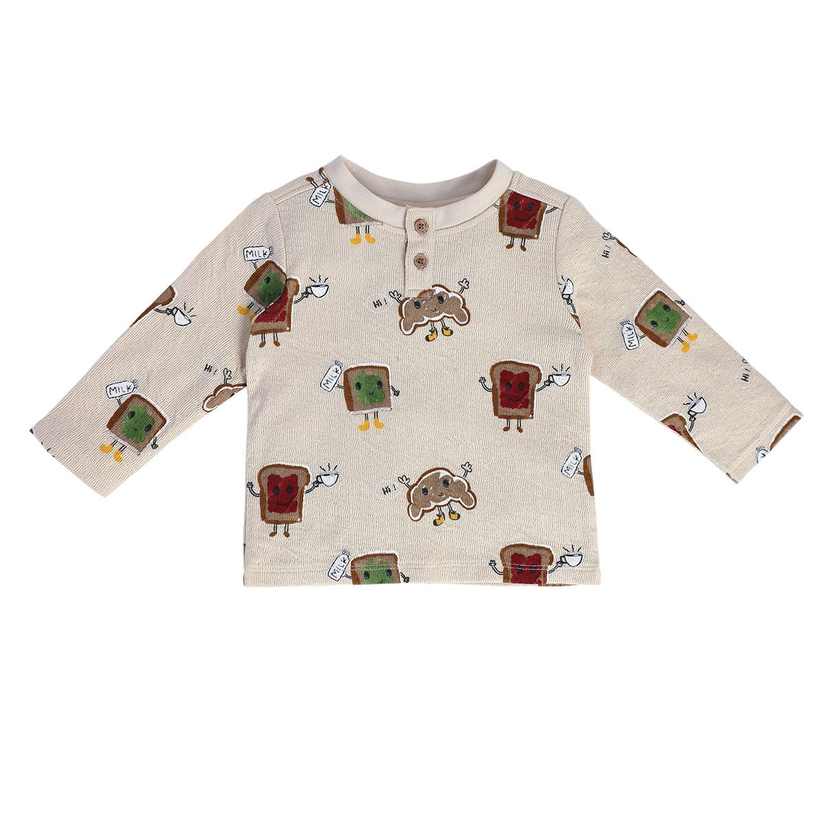 Boys Cream Pack Of 2 T-Shirt And Bottom