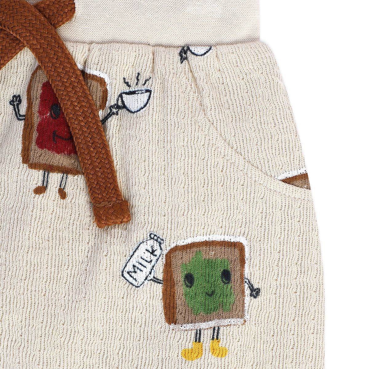 Boys Cream Pack Of 2 T-Shirt And Bottom