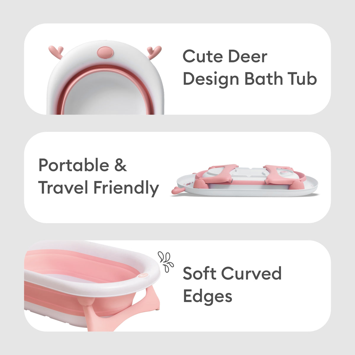 R for Rabbit Bubble Double Aqua Baby Bath Tub Pink