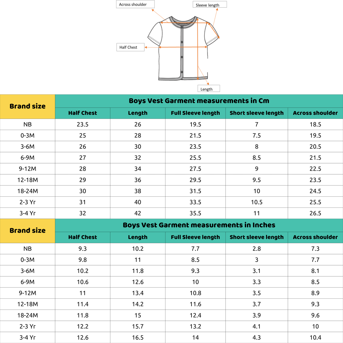 Baby Boys Green and Peach Cotton Front Open Half Sleeve Vest Pack of 2 Everyday Essentials