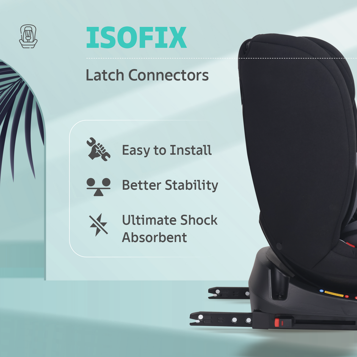 R for Rabbit Jack N Jill Grand ISOFIX Baby Car Seat Black Grey