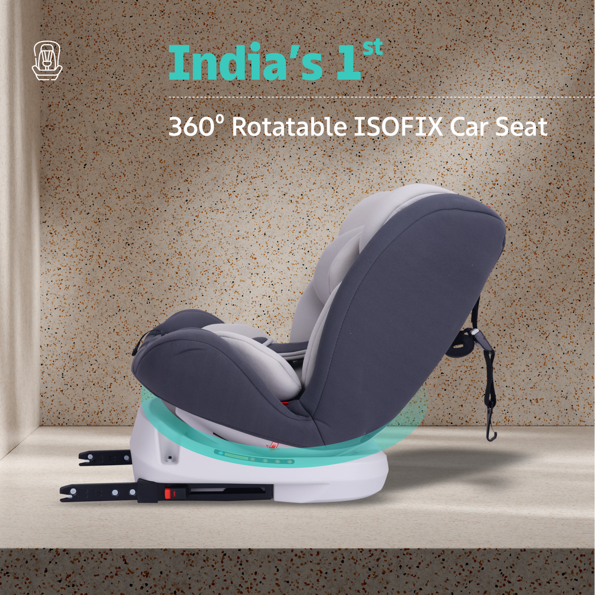 R for Rabbit Jack N Jill Grand ISOFIX Baby Car Seat Grey