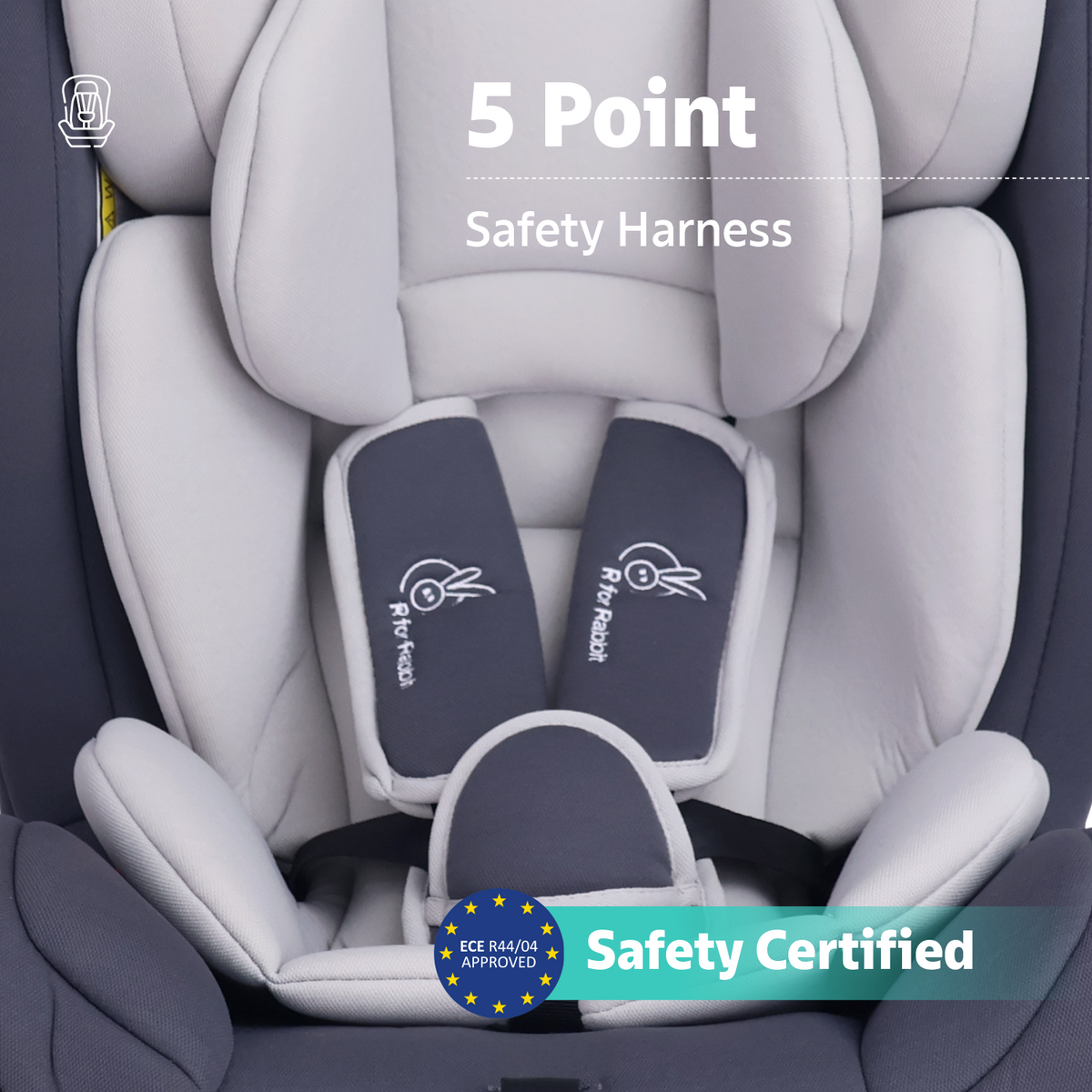 R for Rabbit Jack N Jill Grand ISOFIX Baby Car Seat Grey
