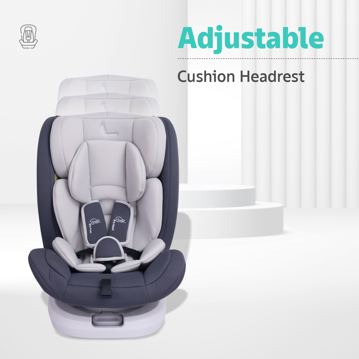 R for Rabbit Jack N Jill Grand ISOFIX Baby Car Seat Grey