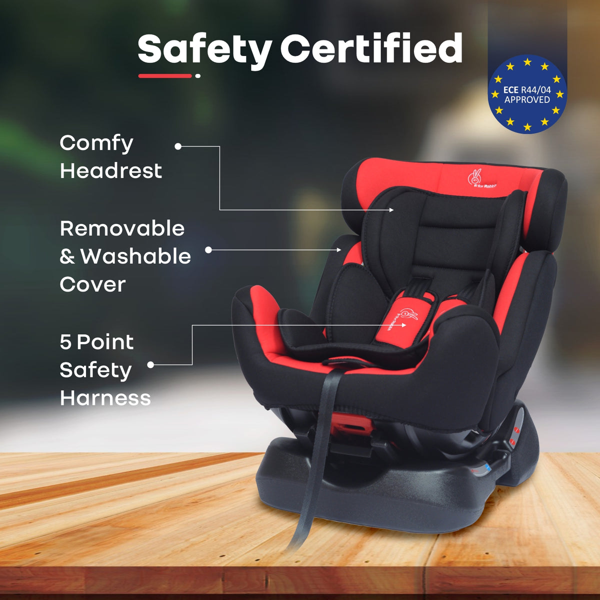 R for Rabbit Jack N Jill Grand Baby Car Seat Red