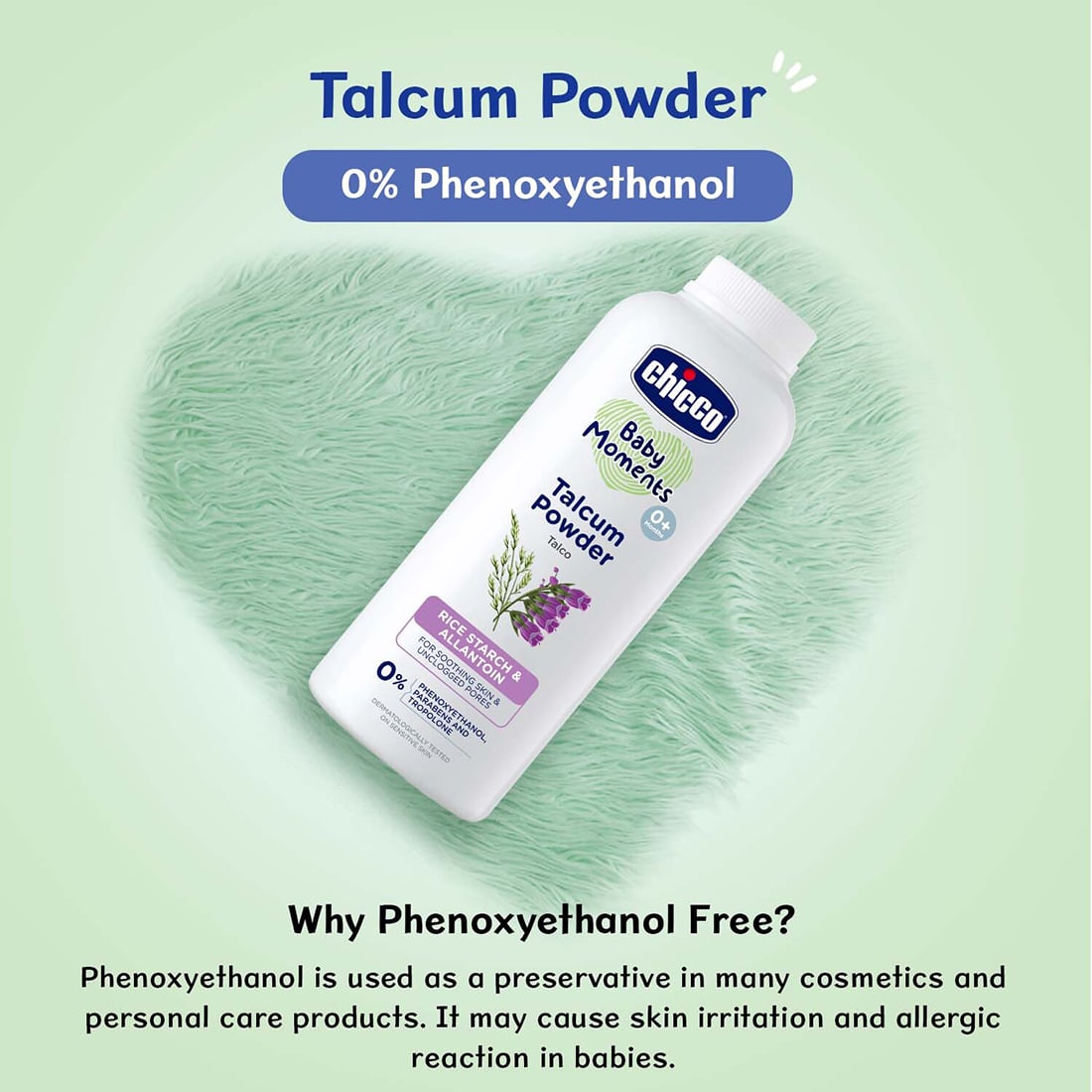Chicco Baby Moments Talcum Powder with Rice Starch and Allantoin Gentle Baby Skin Care